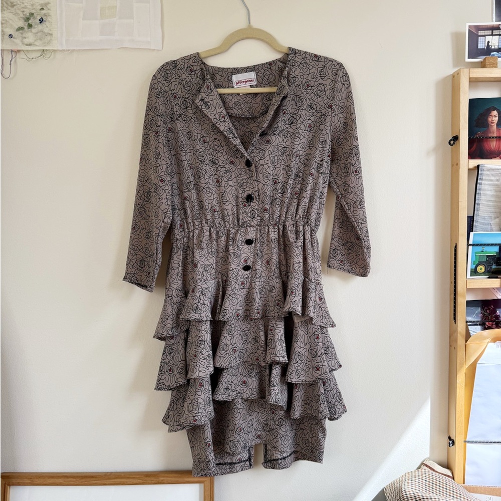 VTG 80s Tiered Skirt Dress